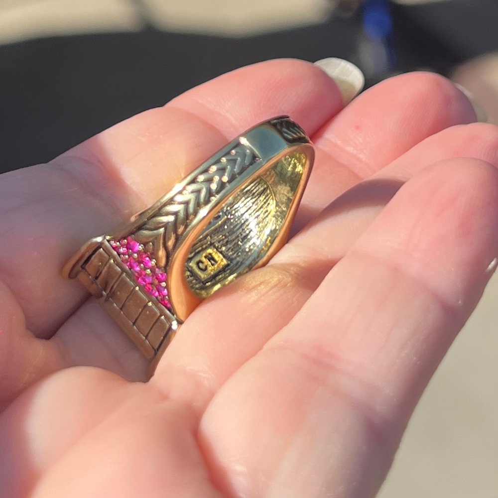 Heidi Daus Sparkling Solutions large pink baguette statement ring sz 9 - Picture 6 of 11
